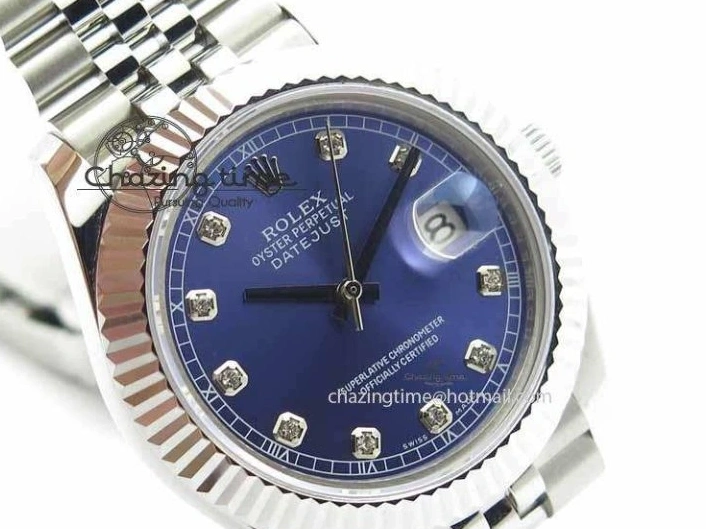 MiroTime 0201 TopPick DateJust II 41mm BP Maker Best Edition Blue Diamonds Dial On New Version Jubilee Bracelet A 3621